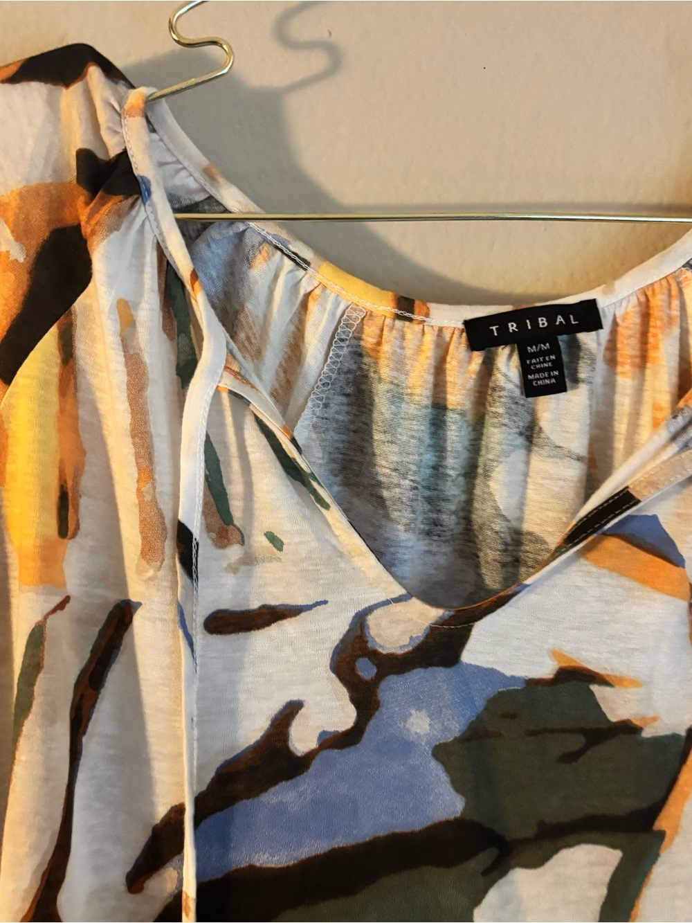 Tribal Abstract Print Cowl Neck Tunic Top M - Picture 4 of 7